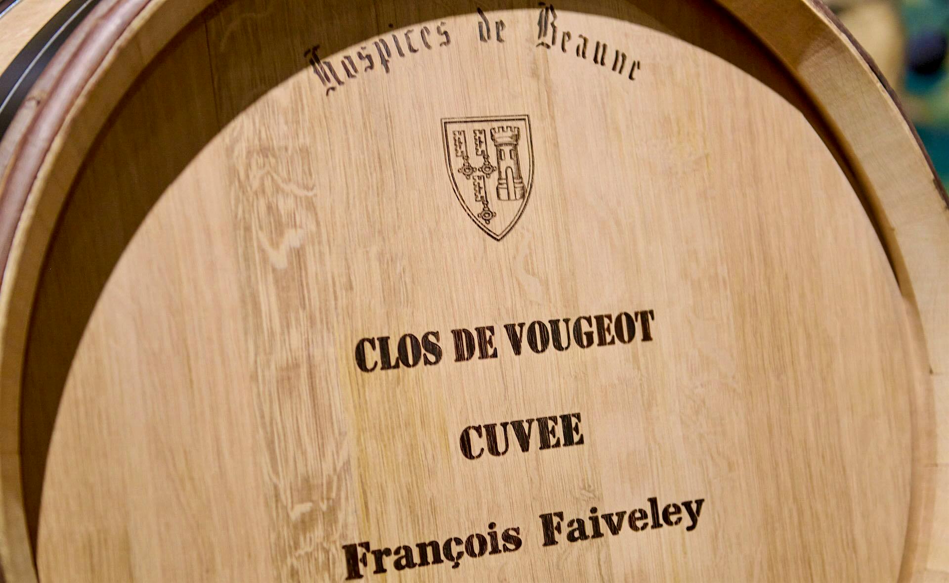  A barrel of the Cuv&eacute;e Fran&ccedil;ois Faiveley in Burgundy.