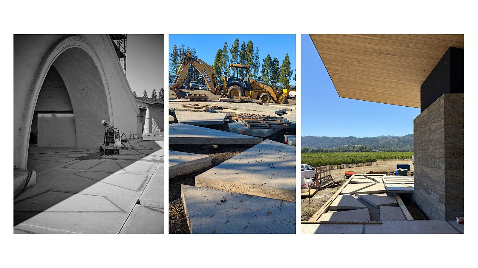  Concrete reused at Robert Mondavi Winery in Napa Valley under renovation.] 