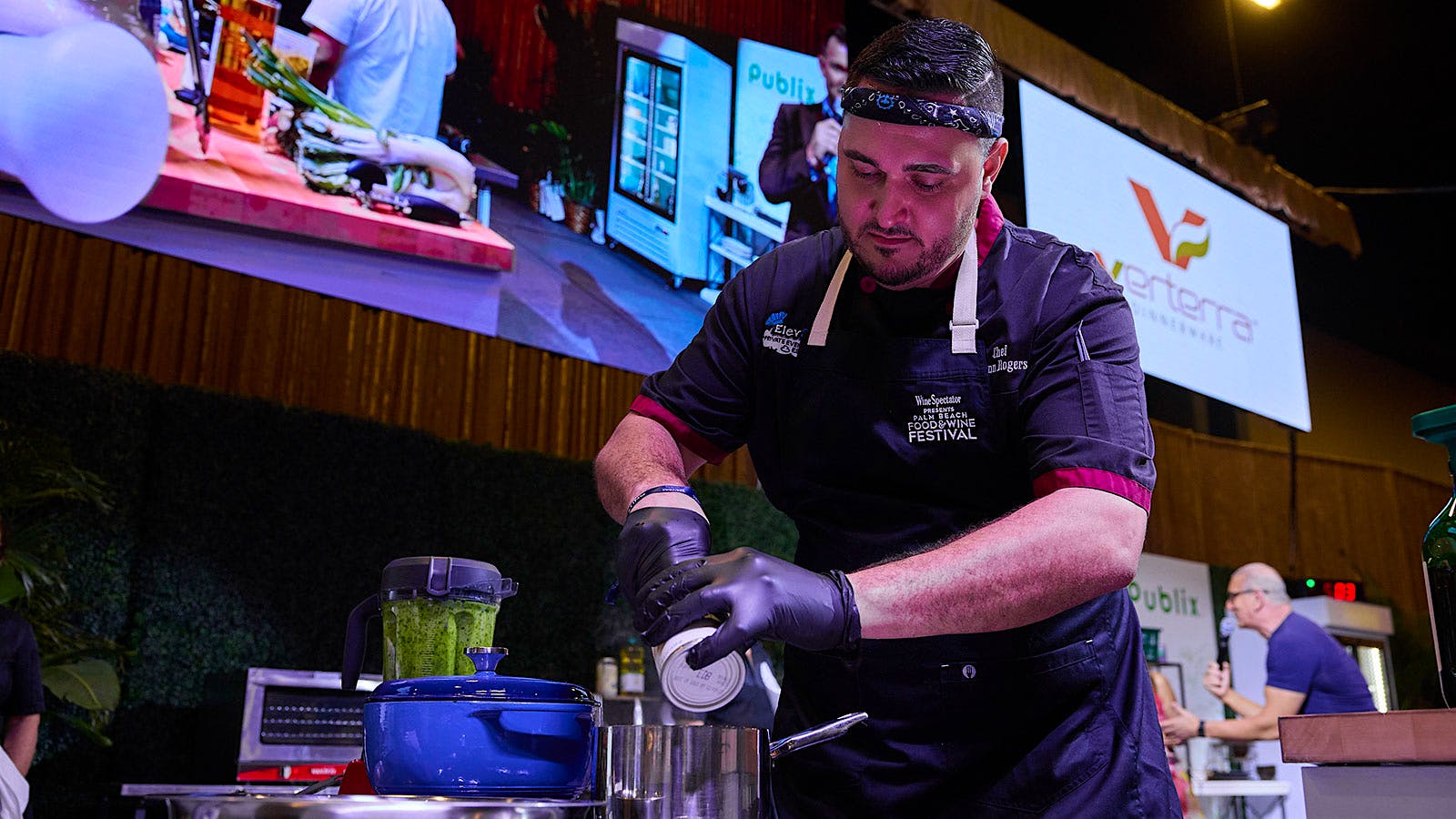  Glenn Rogers Jr., chef and owner of Eleva8ted Catering at the Palm Beach Food &amp; Wine Festival.] 
