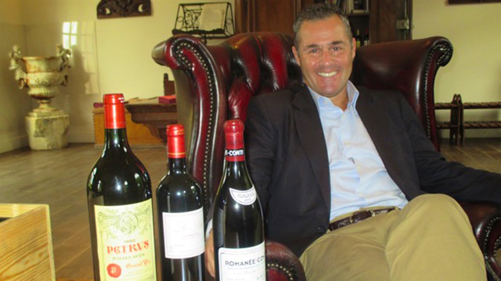  Stephen Burton with wine bottles.] 