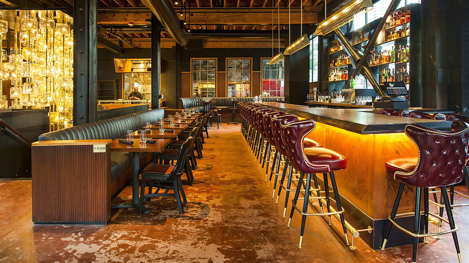  The interior and bar of the Butcher&rsquo;s Table