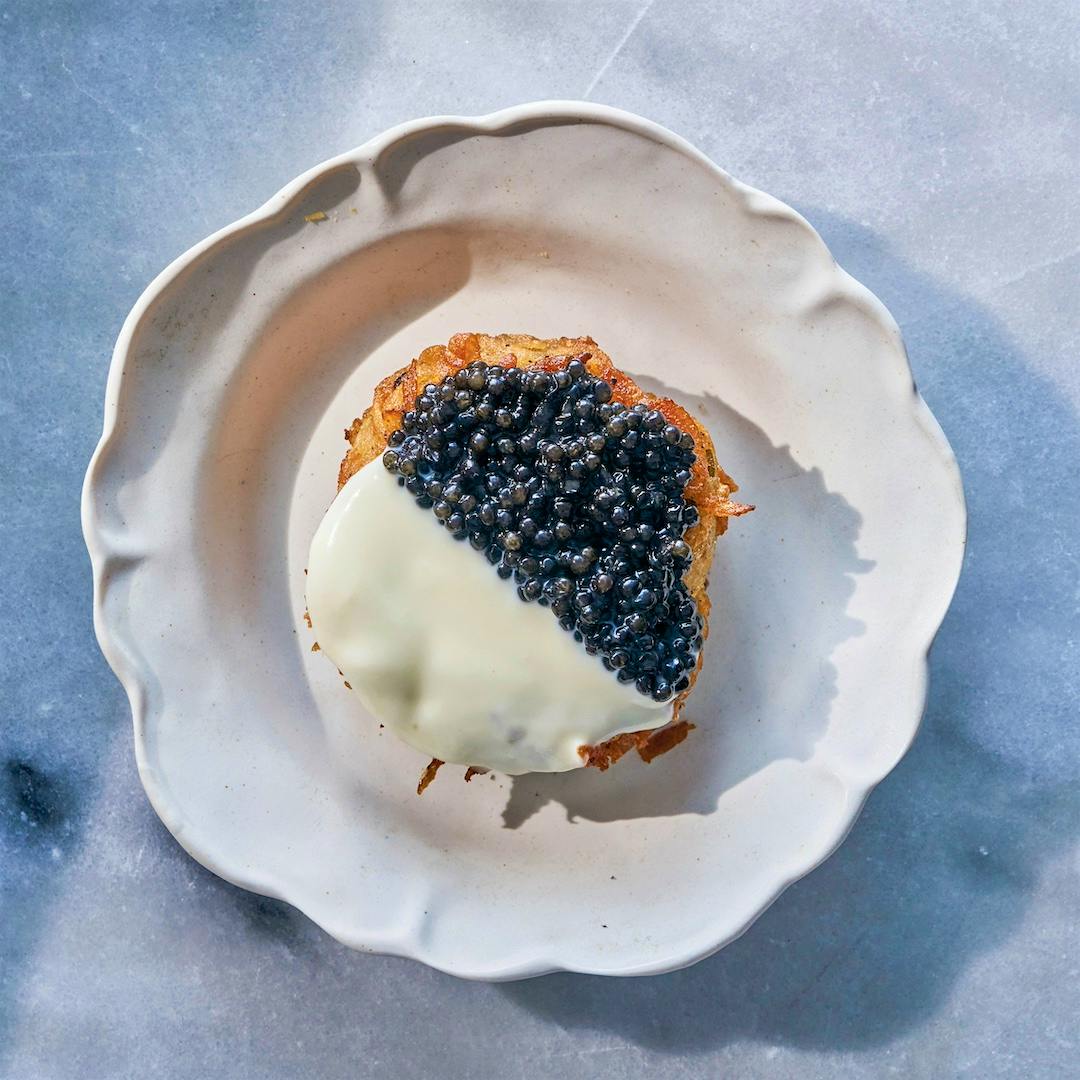 Russ and Daughters’ “Caviar Lover’s Black and White” is one of the appetizing store and cafe’s most popular menu items, and is also available to order online as a gift set that ships nationwide.