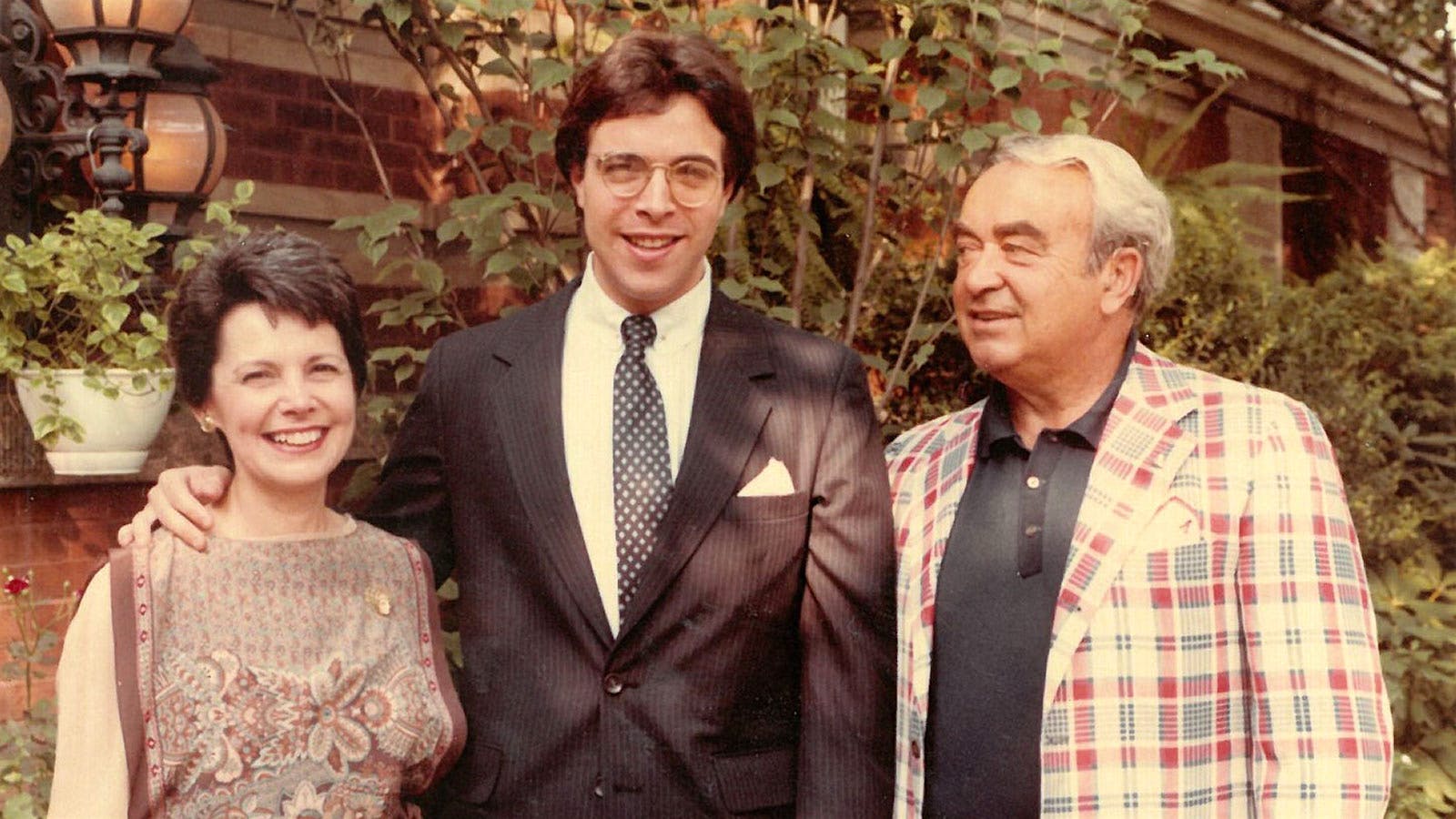  Drew Nieporent with his parents at Tavern on the Green in New York City.] 