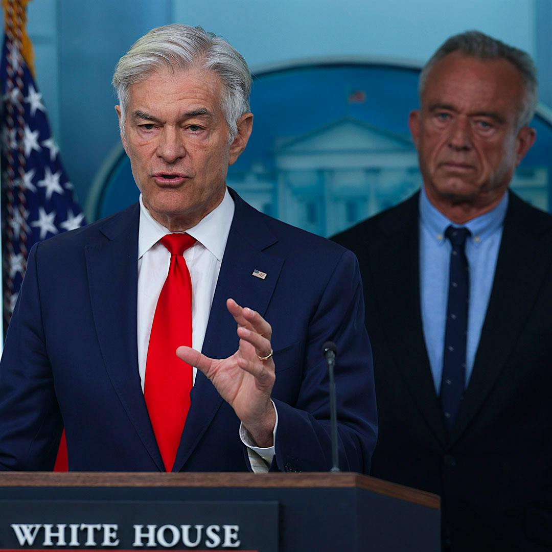 Dr. Mehmet Oz, head of Medicare and Medicaid, joined Secretary of Health and Human Services Robert F. Kennedy Jr. at the White House to explain the new guidelines.