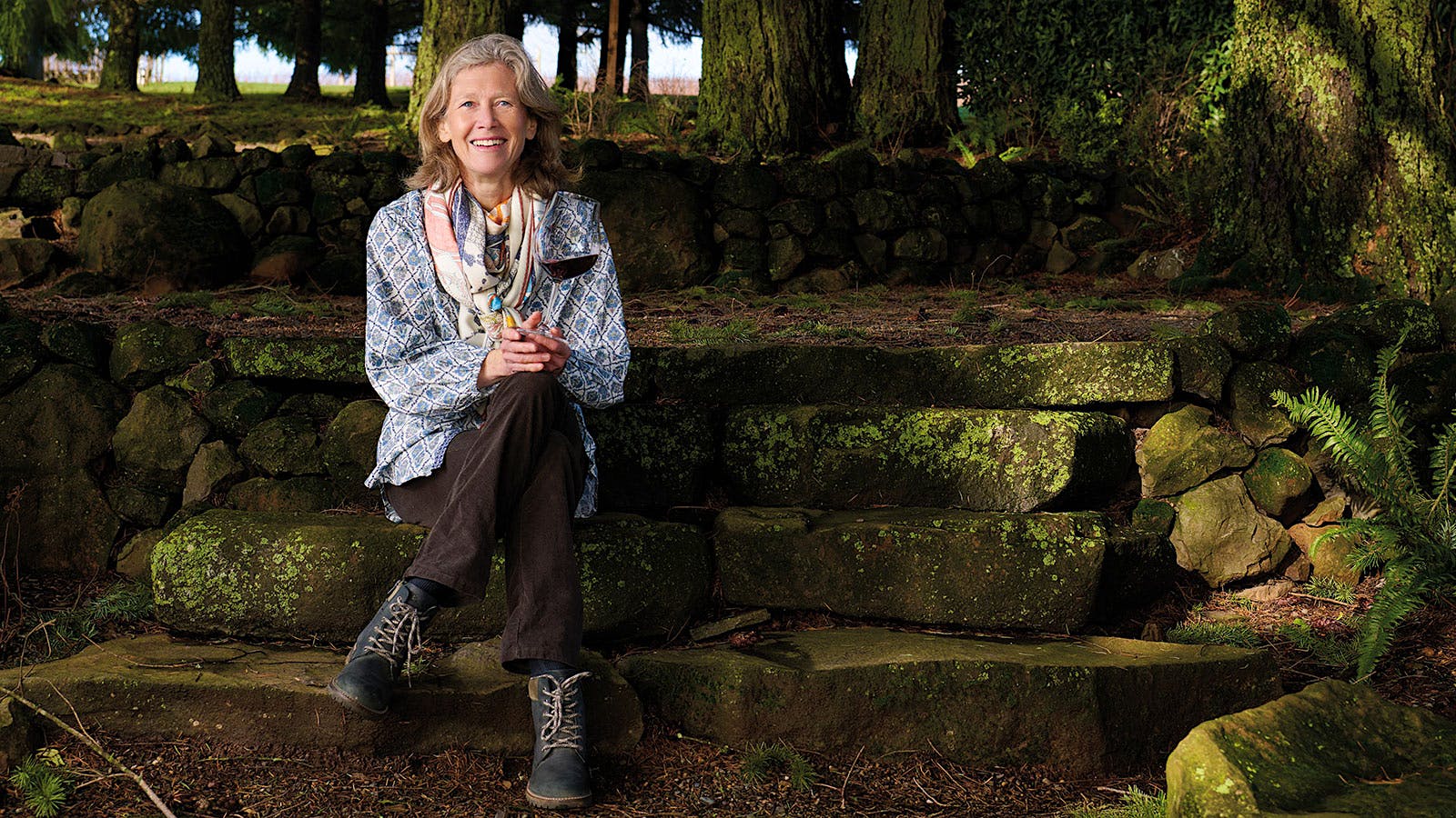 From the secluded spot on her family’s Dundee Hills property known as the Secret Garden, Véronique Drouhin looks back on four decades of accomplishment in Oregon.