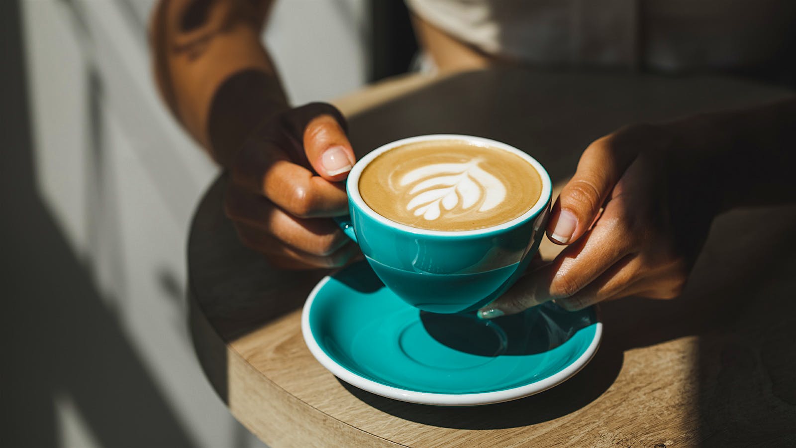 A cup of cappuccino.