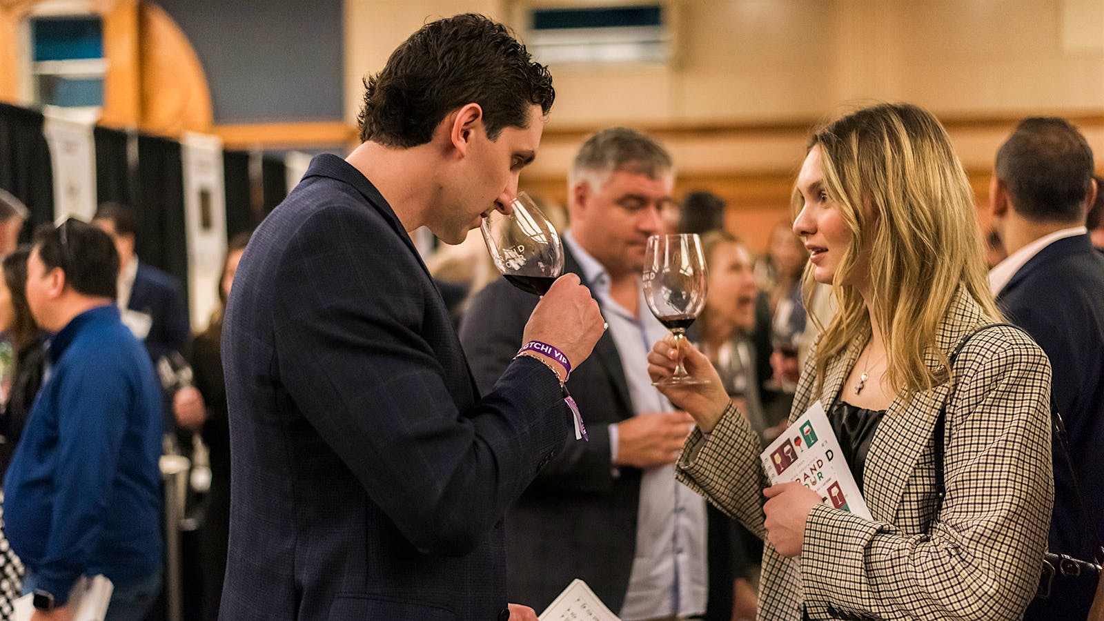 Younger wine lovers sample together at the 2025 Grand Tour, when more than 200 wineries visited three U.S. cities.
