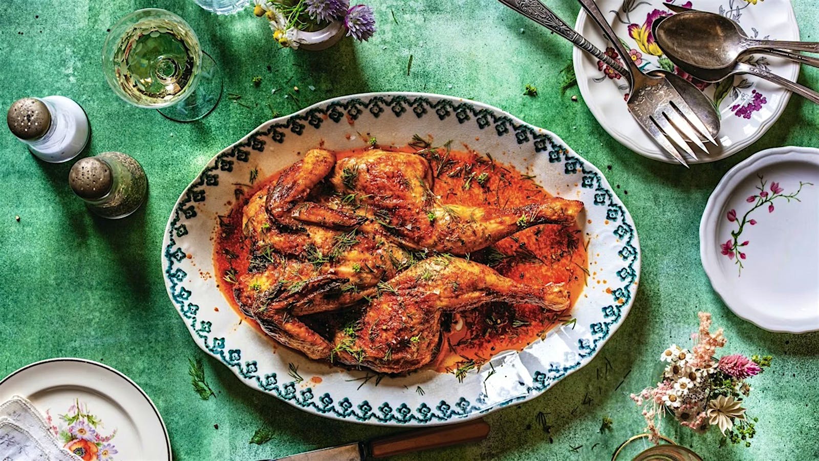 Chef Jeremy Salamon highlights his Hungarian Jewish roots with dishes like this paprikash-inspired roast chicken.