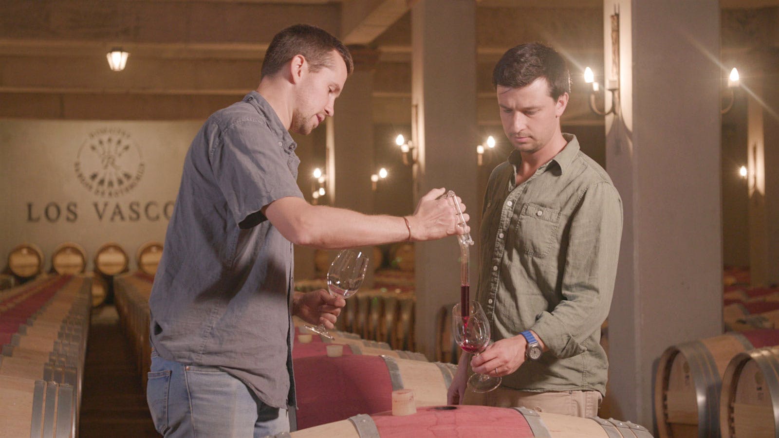  Jack Kauffman tasting a Los Vascos barrel sample.
