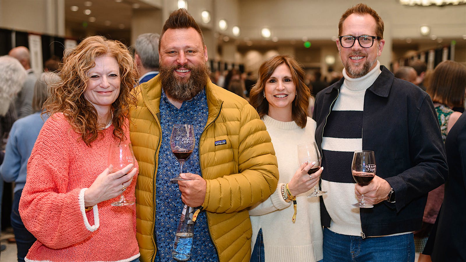 Travis Hart (right) and friends, at the 2026 Wine Spectator Grand Tour in Denver, Colorado.