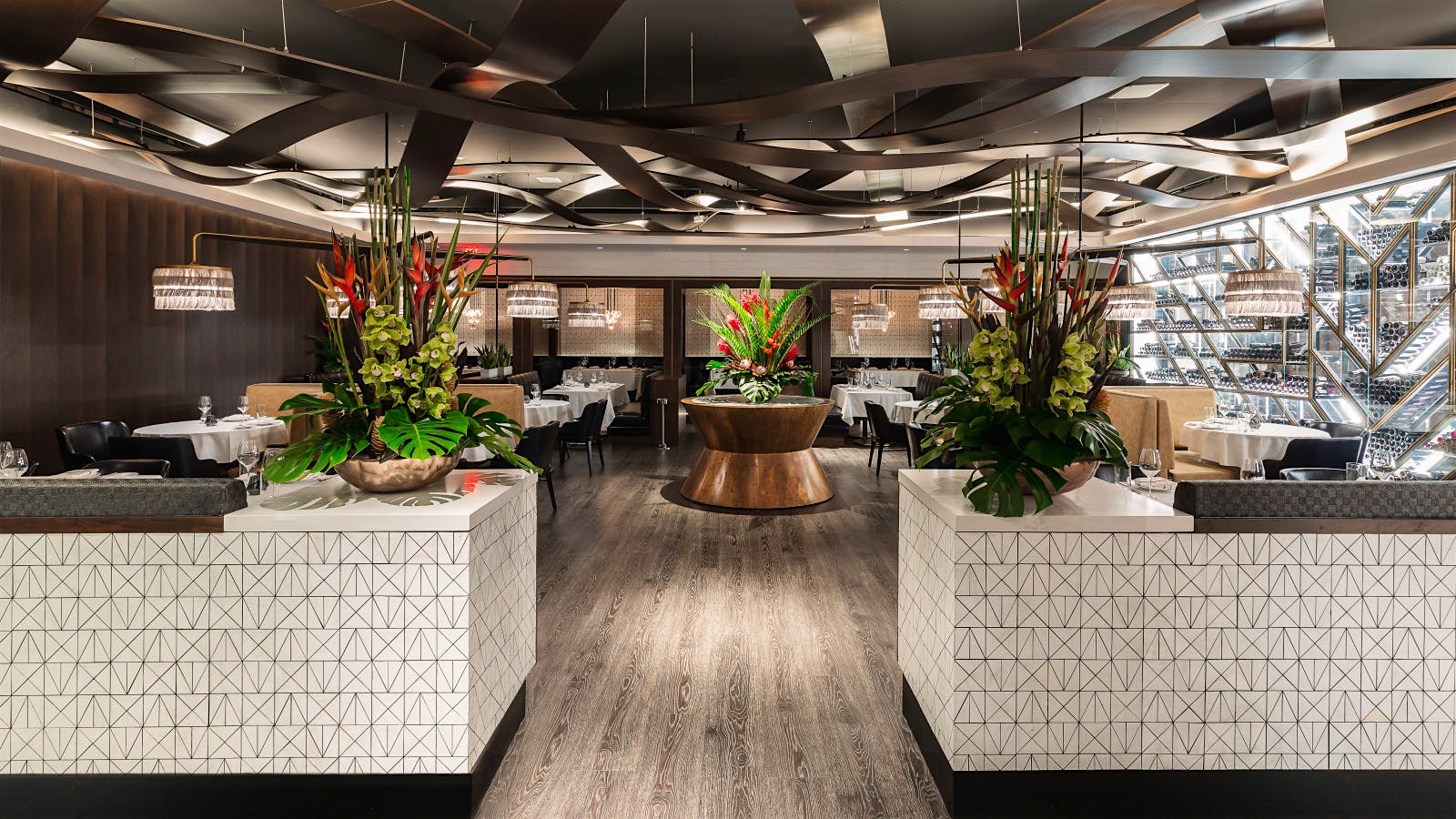Dining room of Pines Modern Steak House.
