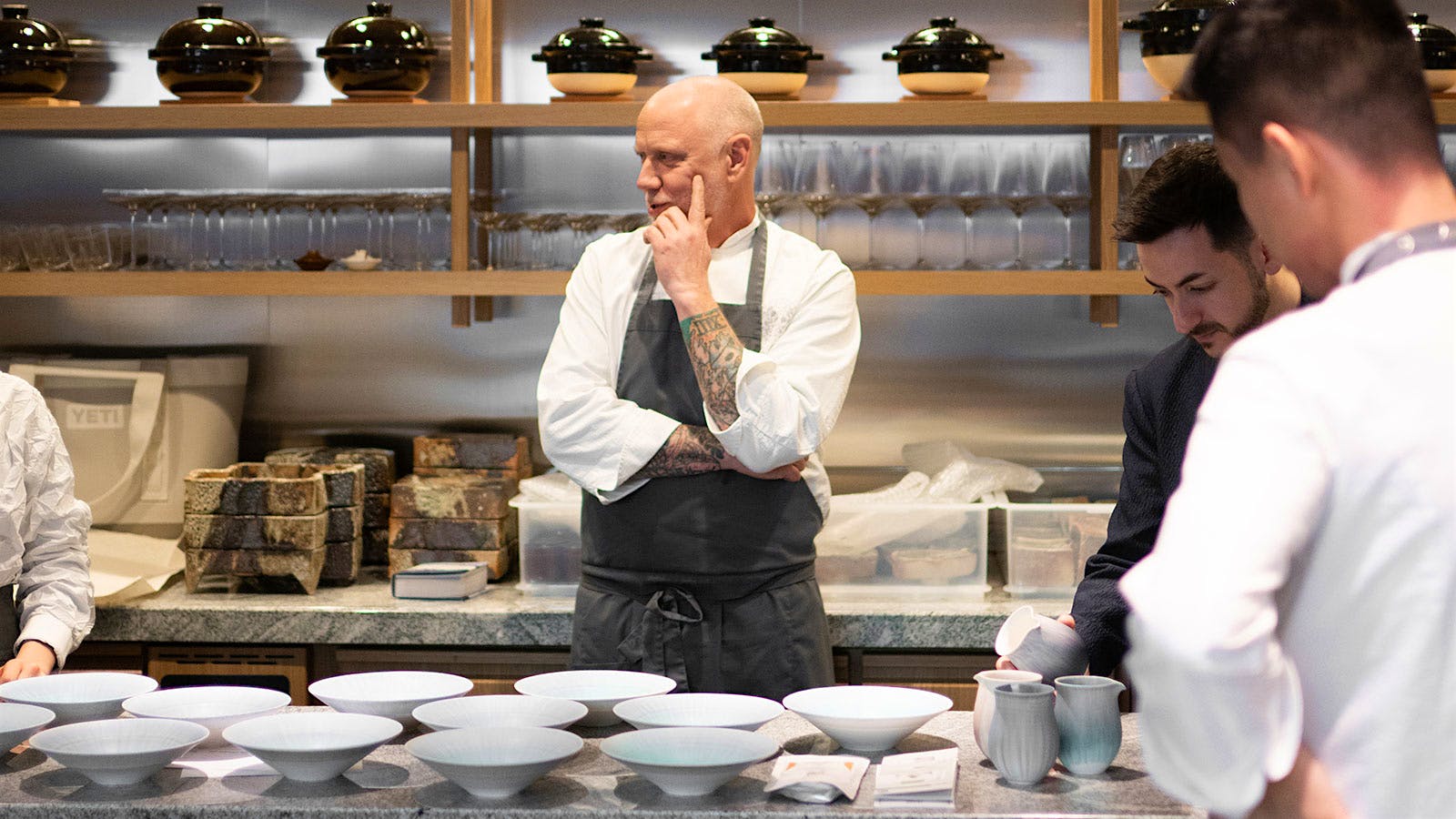 Kyle Connaughton in the kitchen of SoNoMa by SingleThread.