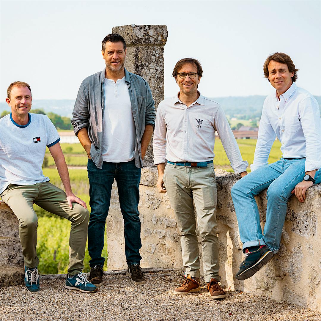 Julien Lavenu, Simon Blanchard, Frédéric Massie and Romain Bocchio, left to right, of Vignerons Consultants, have taken up Stephane Dérenoncourt's legacy.