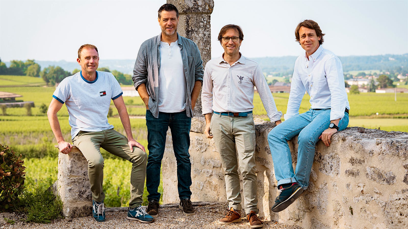 Julien Lavenu, Simon Blanchard, Frédéric Massie and Romain Bocchio, left to right, of Vignerons Consultants, have taken up Stephane Dérenoncourt's legacy.