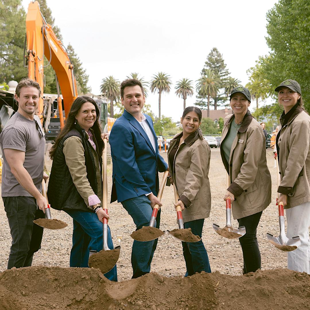 The Napa Valley Grapegrowers team hoisted shovels to mark the groundbreaking.