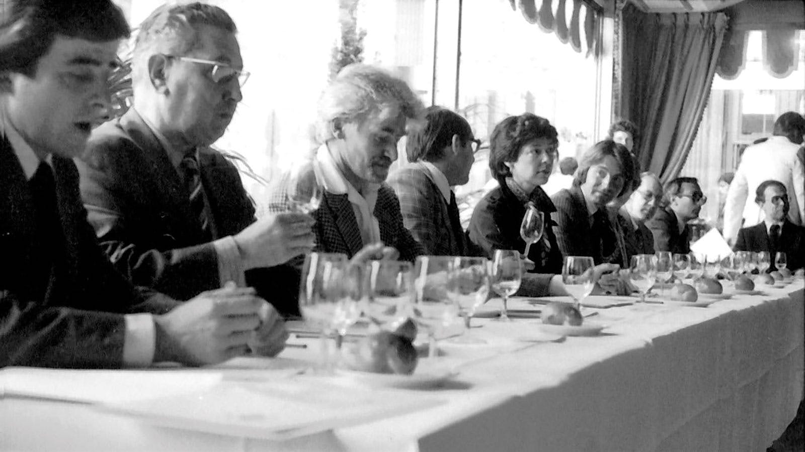 The panel of judges at the InterContinental Hotel on May 24, 1976, included journalists, restaurateurs and vintners, including Aubert de Villaine.