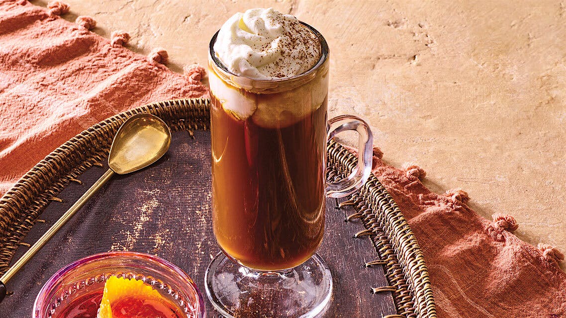 A glass of the Mexican Coffee cocktail.