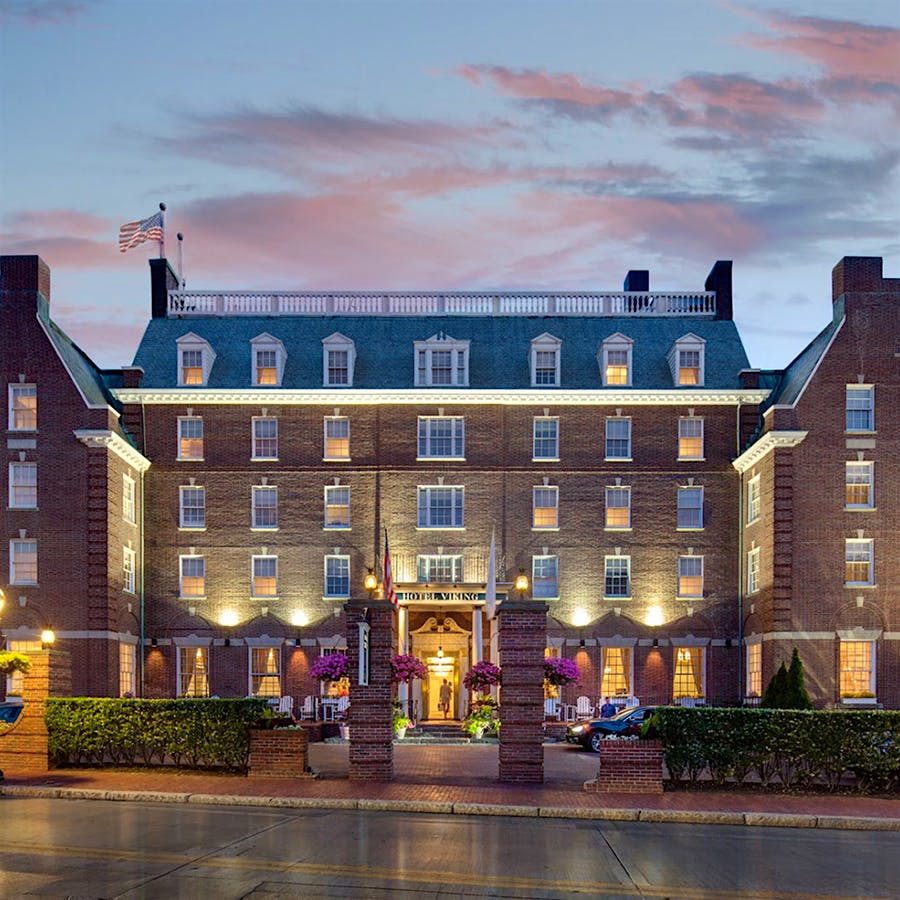 Hotel Viking, which has hosted famous names including Bob Dylan and Ella Fitzgerald, has been a Newport landmark since 1926.