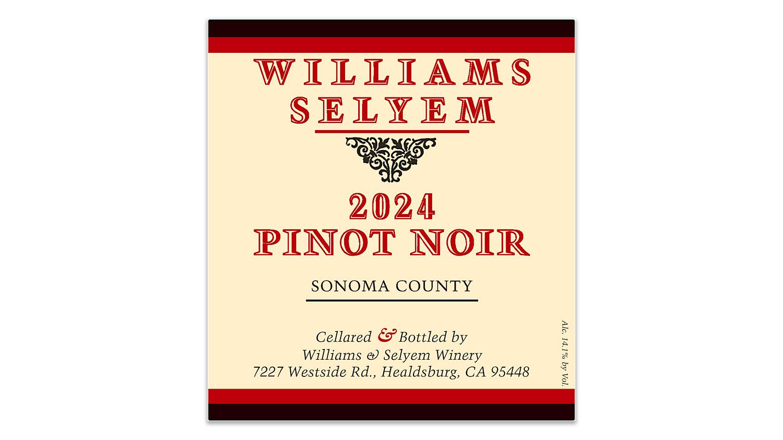 WILLIAMS SELYEM Pinot Noir Sonoma County 2024 wine label
