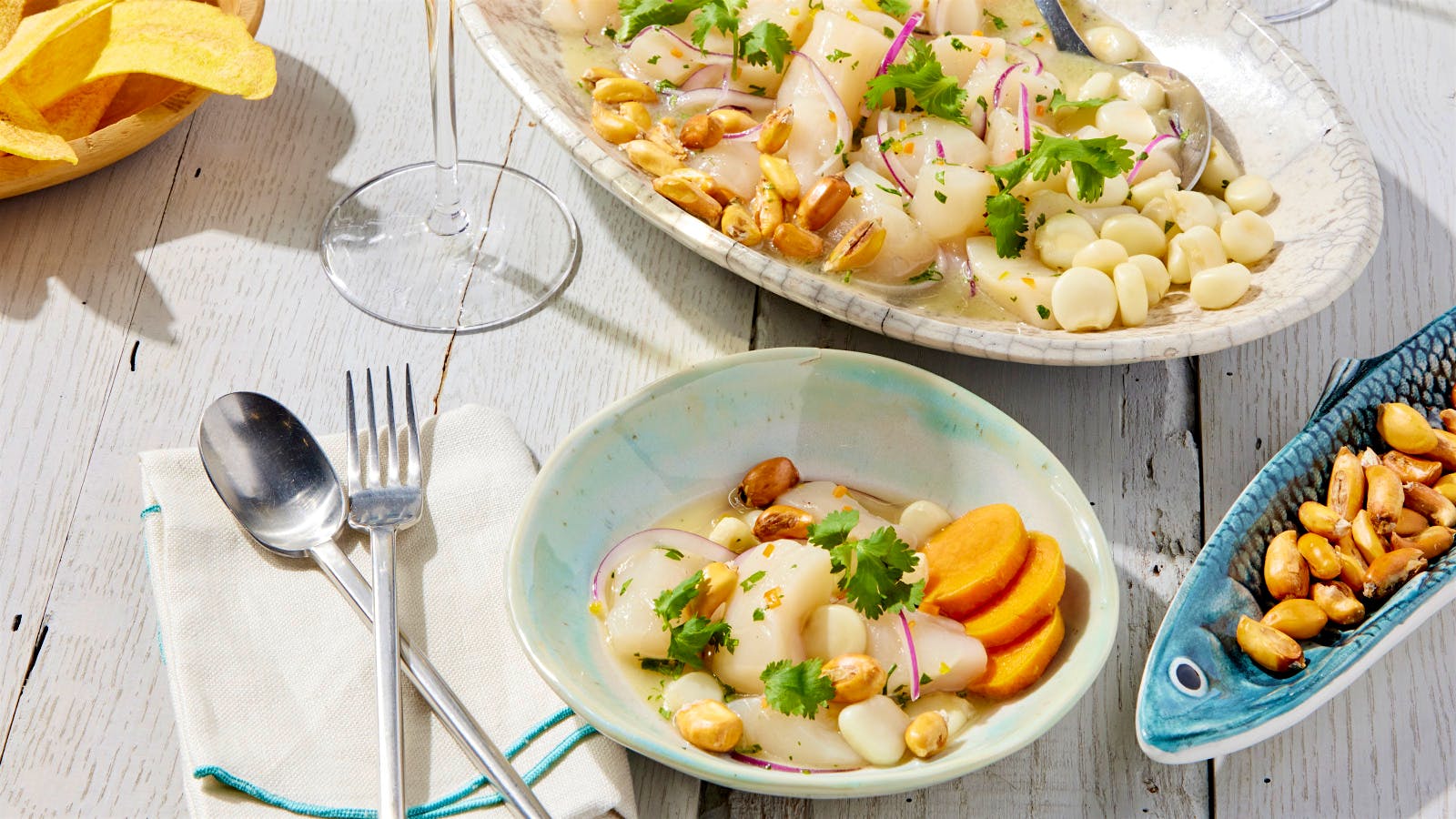 Scallop ceviche makes for an elegant pairing with California Chardonnay.