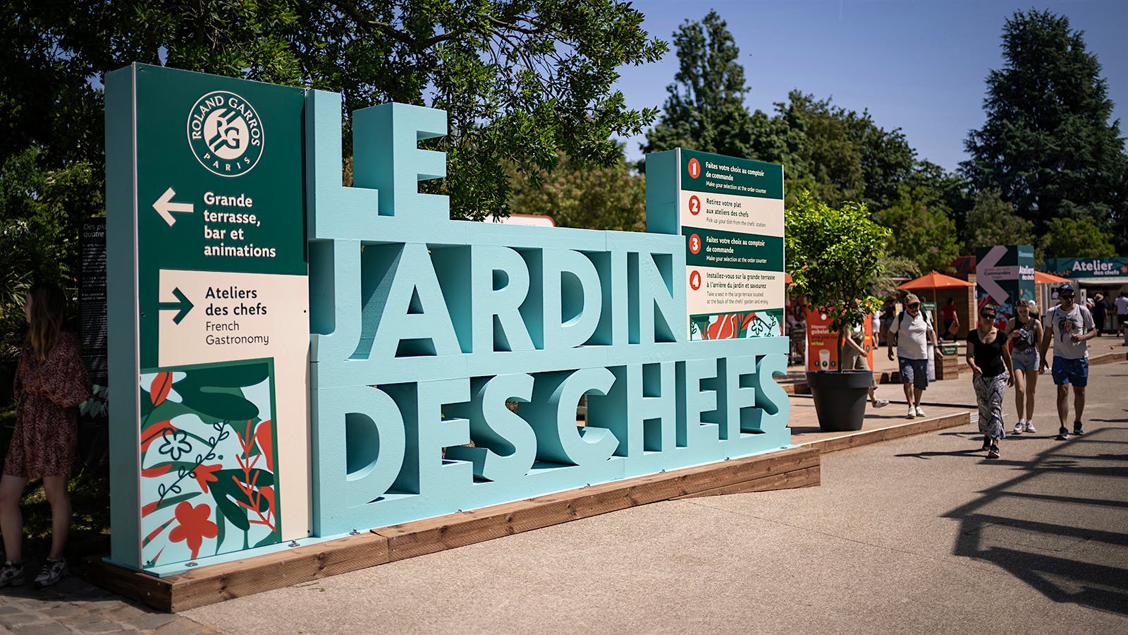 Les Jardin des Chefs is located on a spacious, open part of the grounds at Roland-Garros.