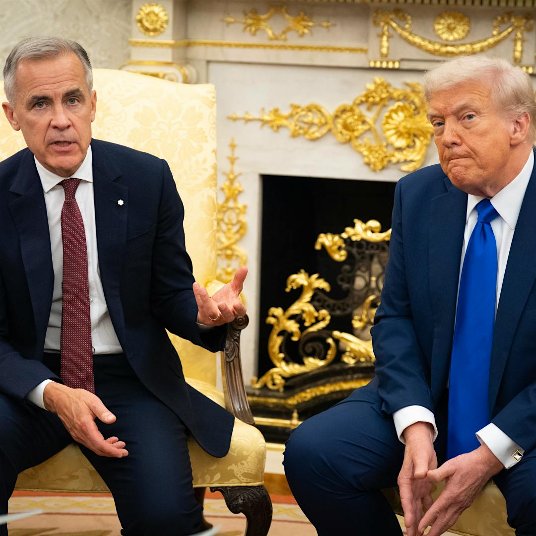 Canadian Prime Minister Mark Carney and U.S. President Donald Trump met in the Oval Office last October, but are now trading blame for failed trade talks.