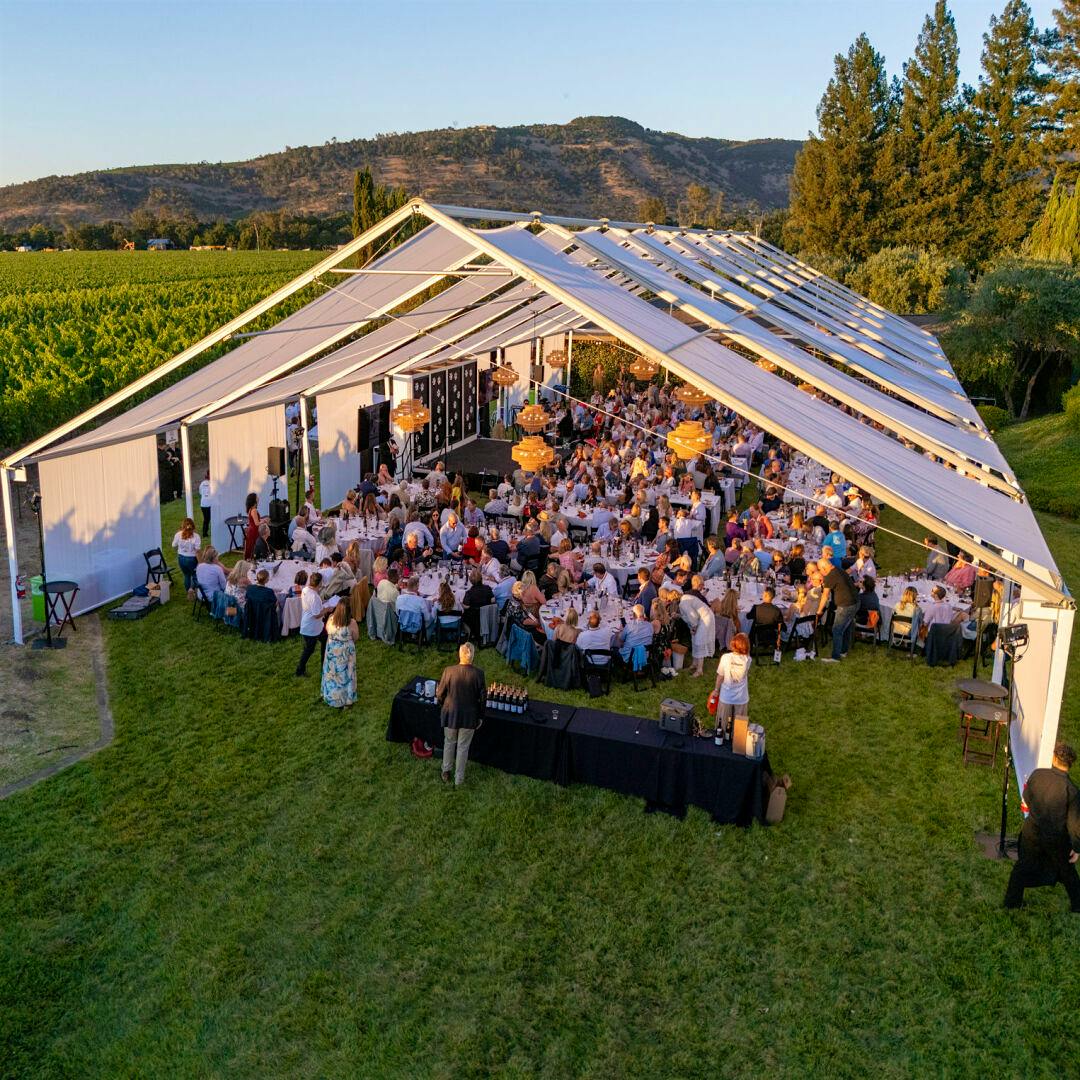 Guests could enjoy lovely weather in the WineaPAWlooza tent at Castellucci Estate in Oakville, Napa Valley.