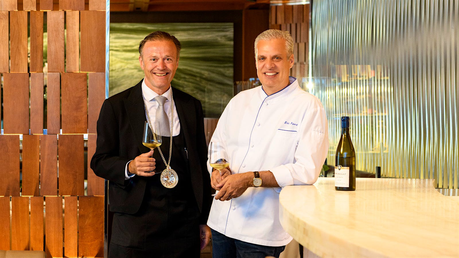 Le Bernardin wine director Aldo Sohm with chef and co-owner Eric Ripert.