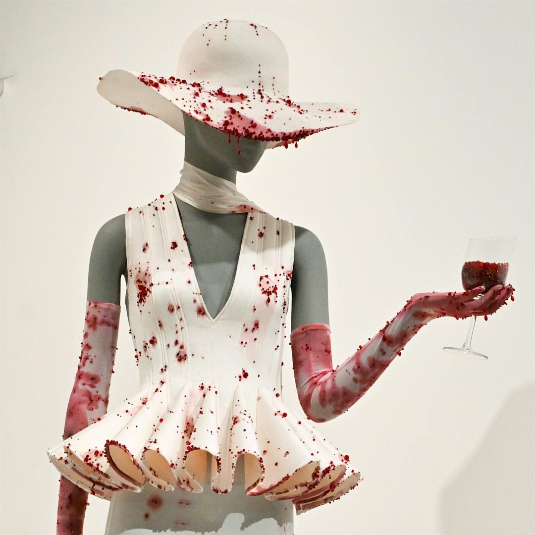Hong Kong–born designer Robert Wun used wine stains in his spring–summer 2023 collection to explore ideas of (im)perfection in fashion.