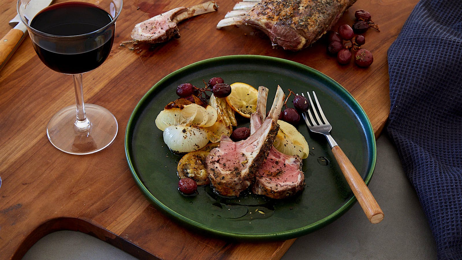 Lamb Chops with Red Wine-Glazed Spring Vegetables • The Heritage Cook ®