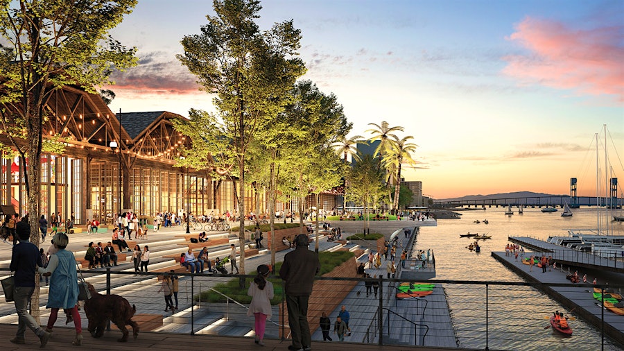 Phinney's plans for Mare Island include a revitalized waterfront, shown here in an artist rendering.
