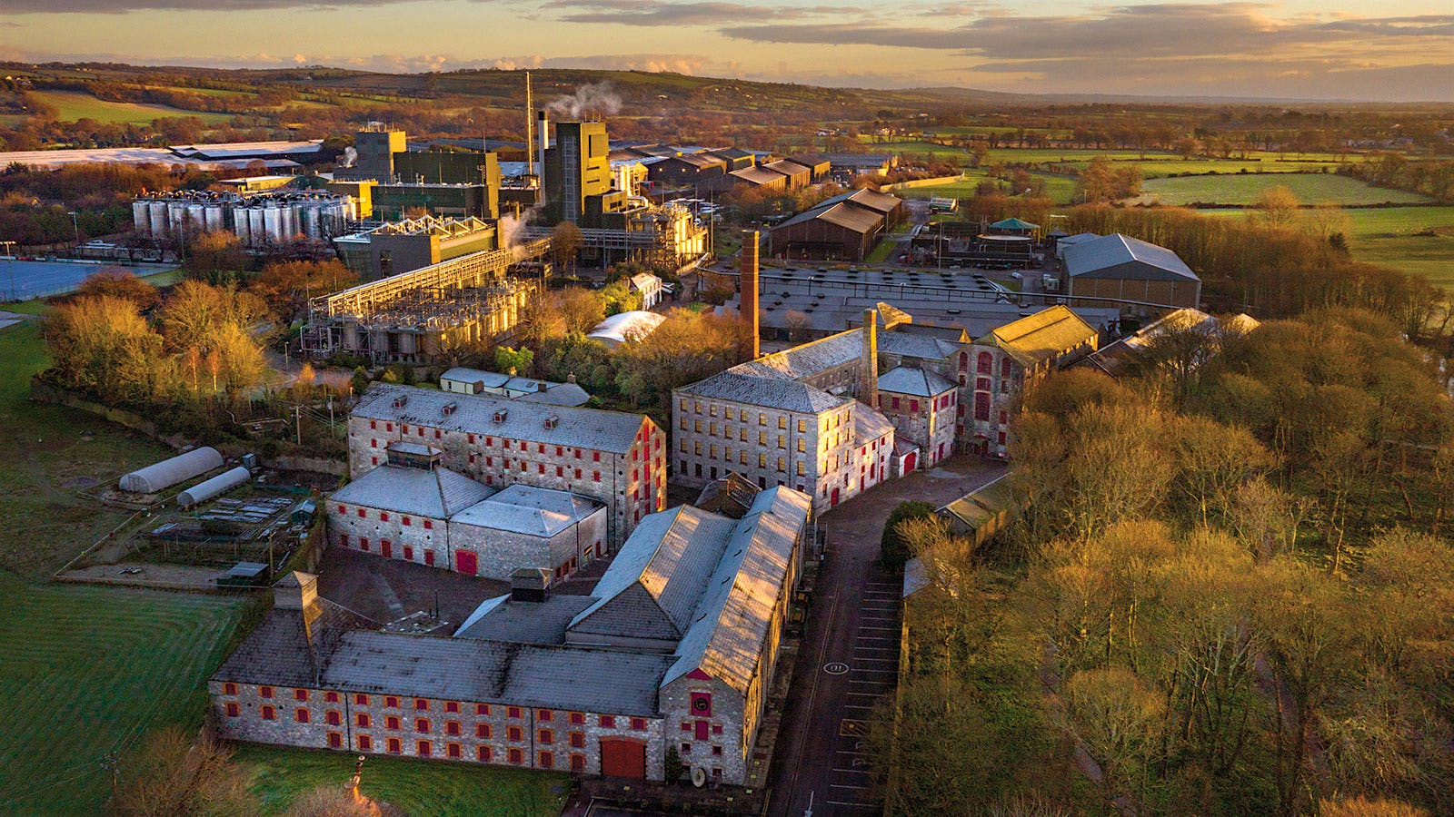 Overhead shot of the Midleton Distillery in Cork, Ireland