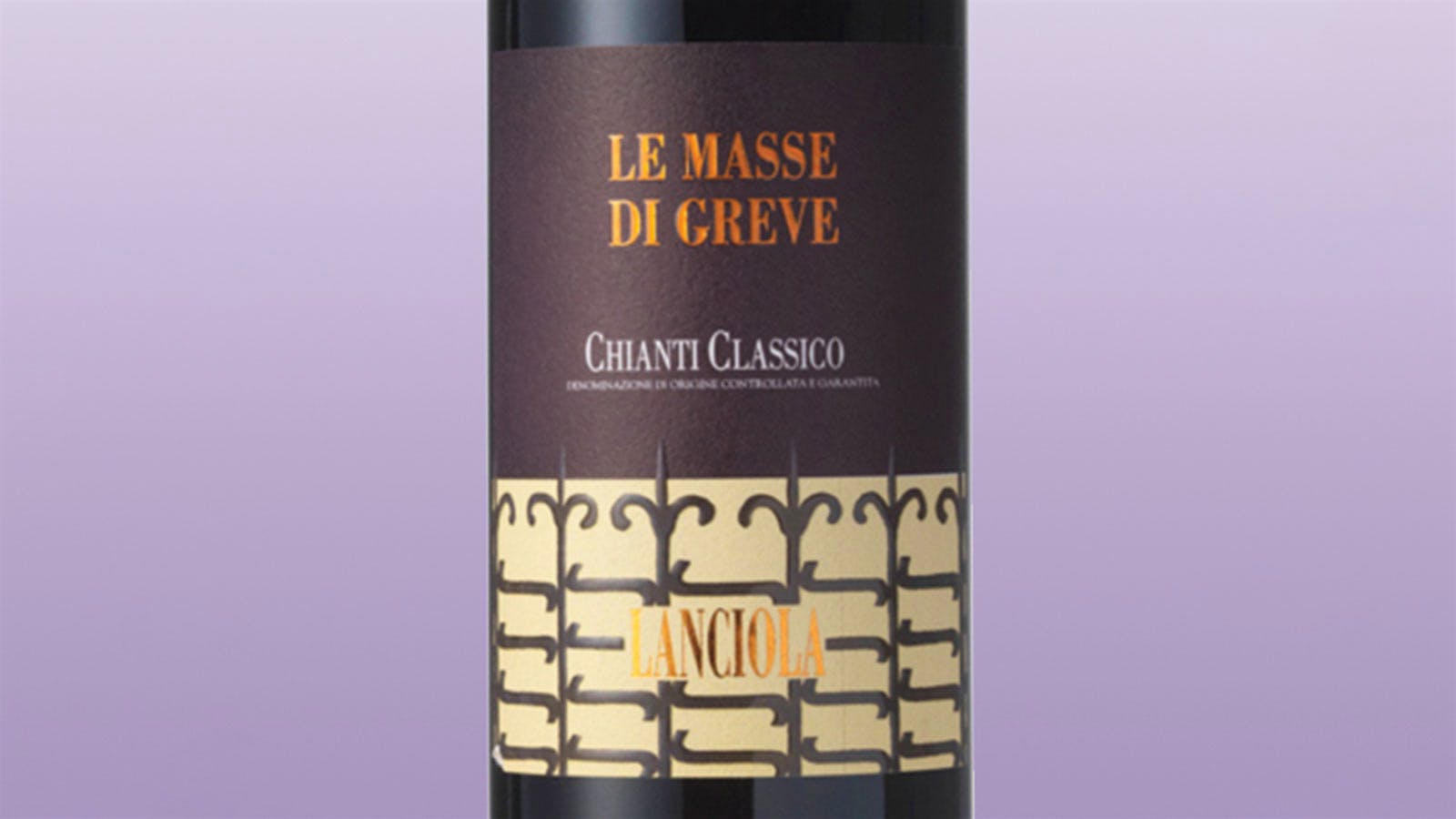 A bottle of Lanciola's Chianti Classico Le Masse di Greve 2019