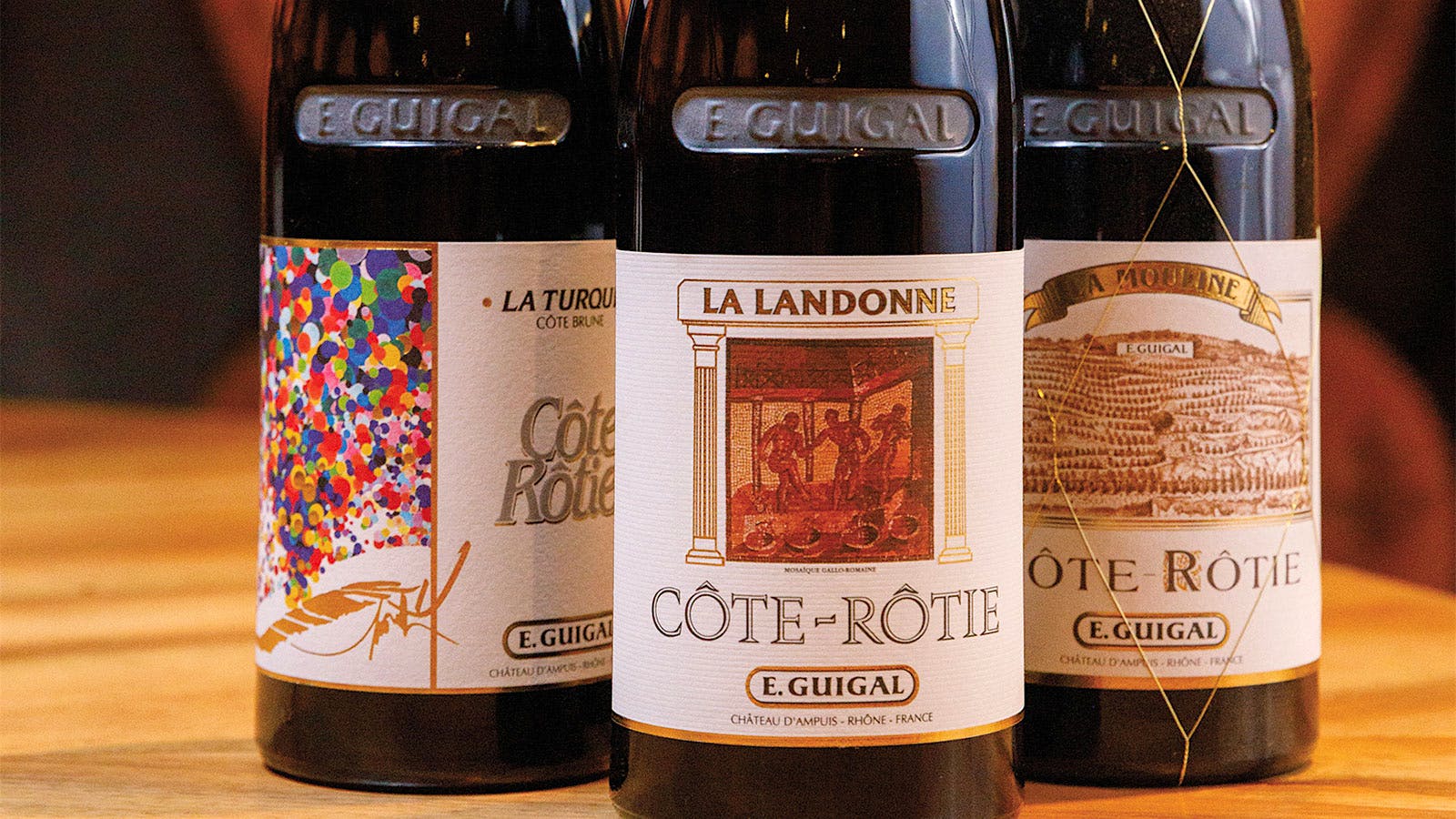 Guigal's three La La bottles from the 2019 vintage: La Landonne, La Mouline and La Turque