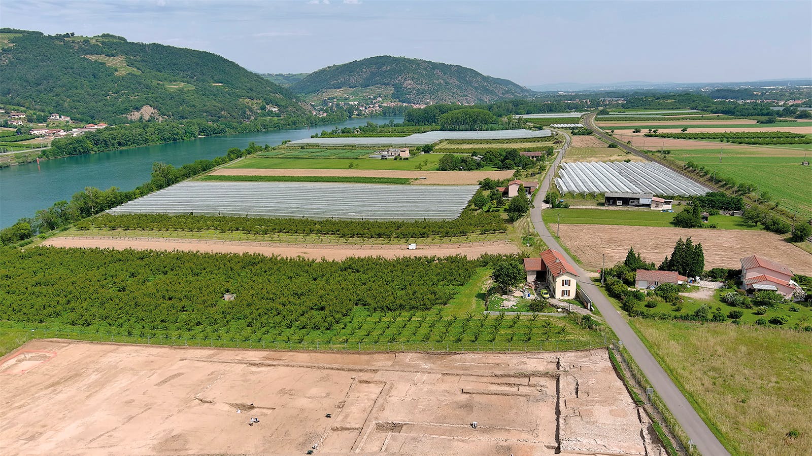 The archaeological site of an ancient winery, recently discovered in the Rhône Valley