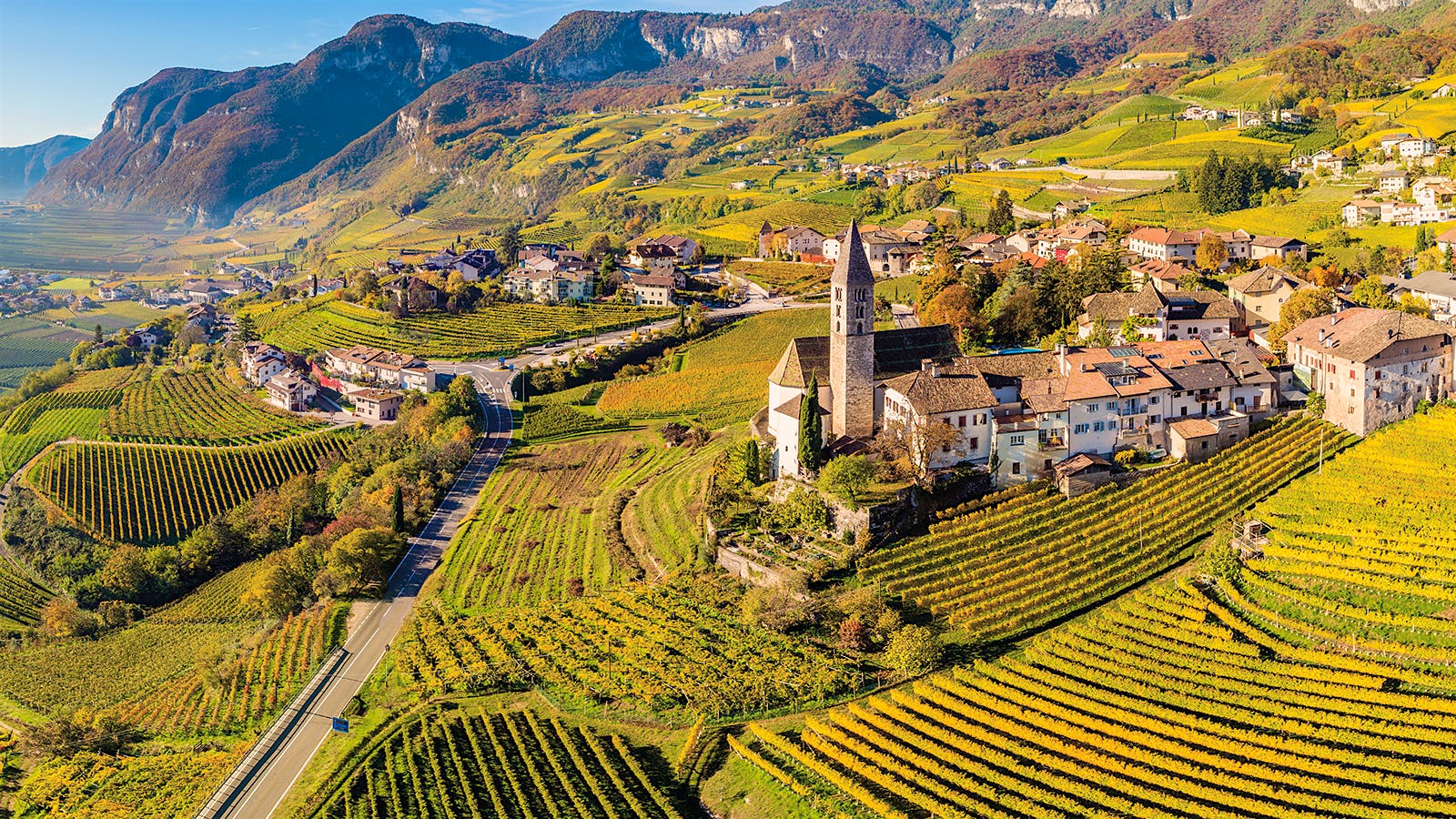 The town of Cortaccia in Alto Adige, Italy