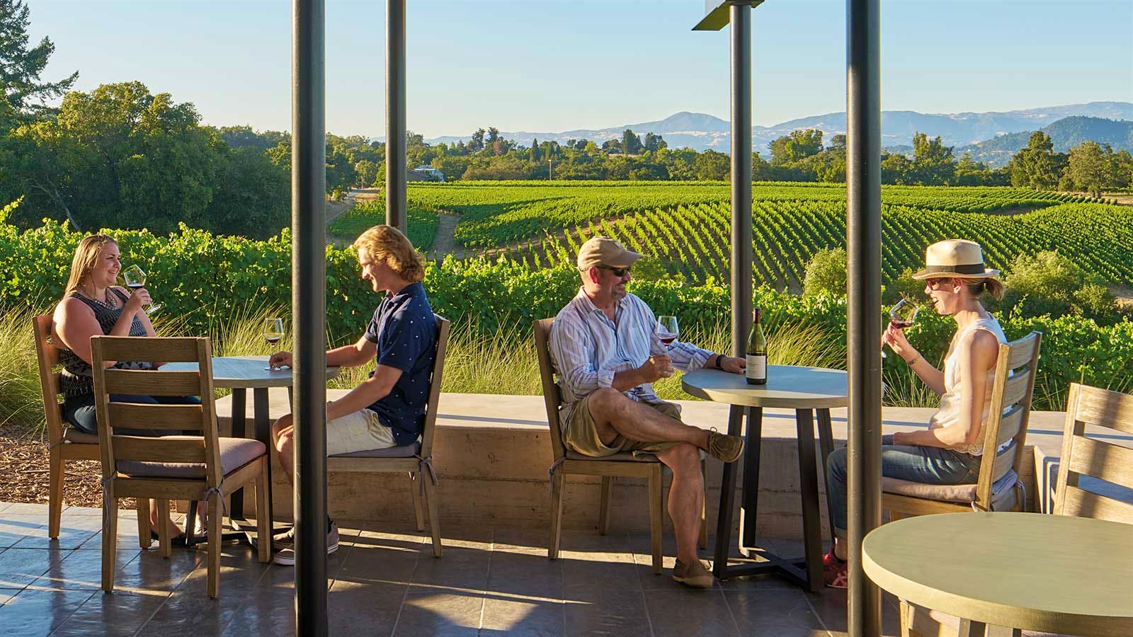 MacRostie Winery's outdoor patio in the Russian River Valley, Sonoma County, California