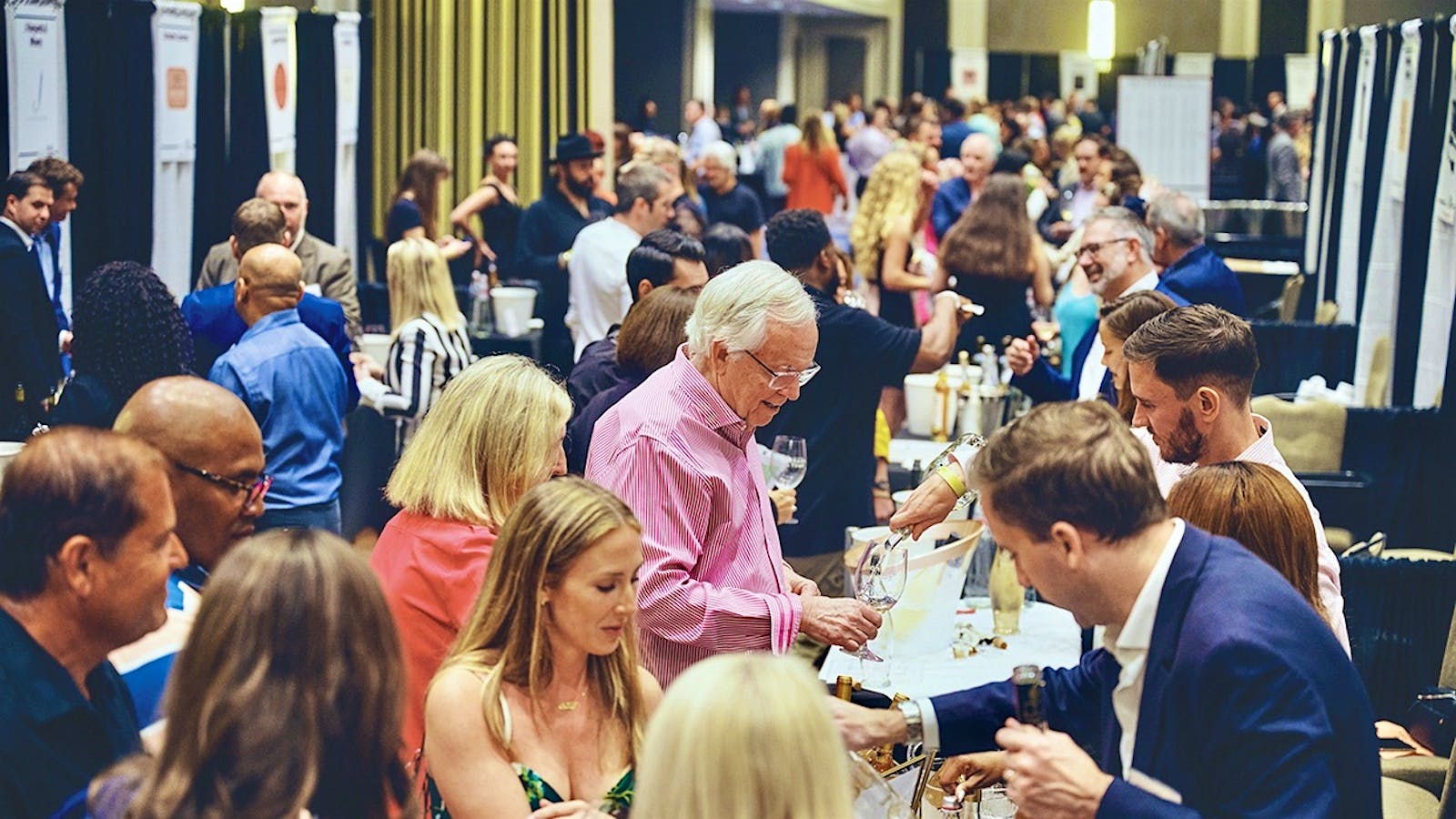 Guests taste wine at the Wine Spectator Grand Tour in New Orleans.