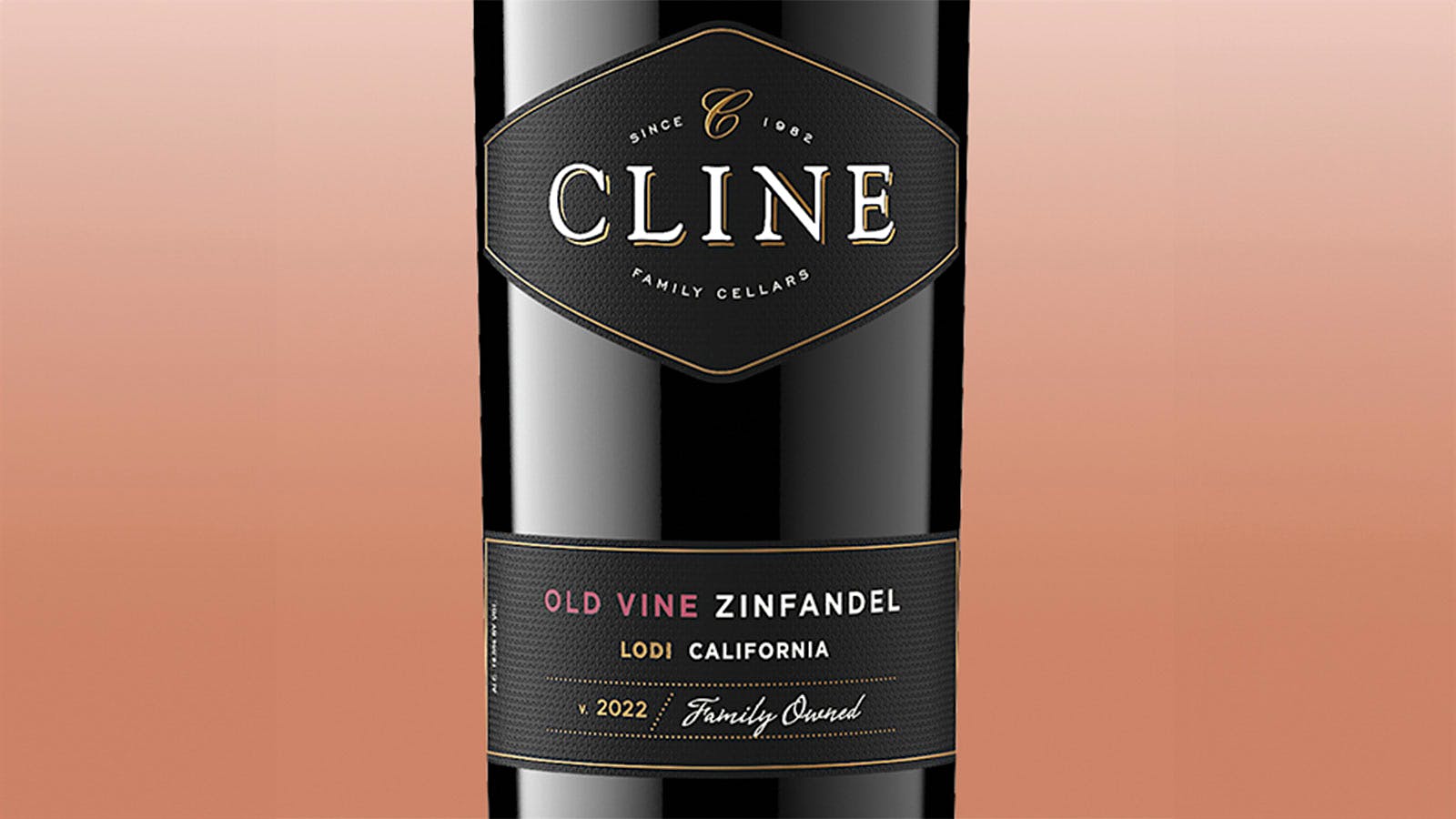 A bottle of Cline Zinfandel Lodi Old Vine 2022