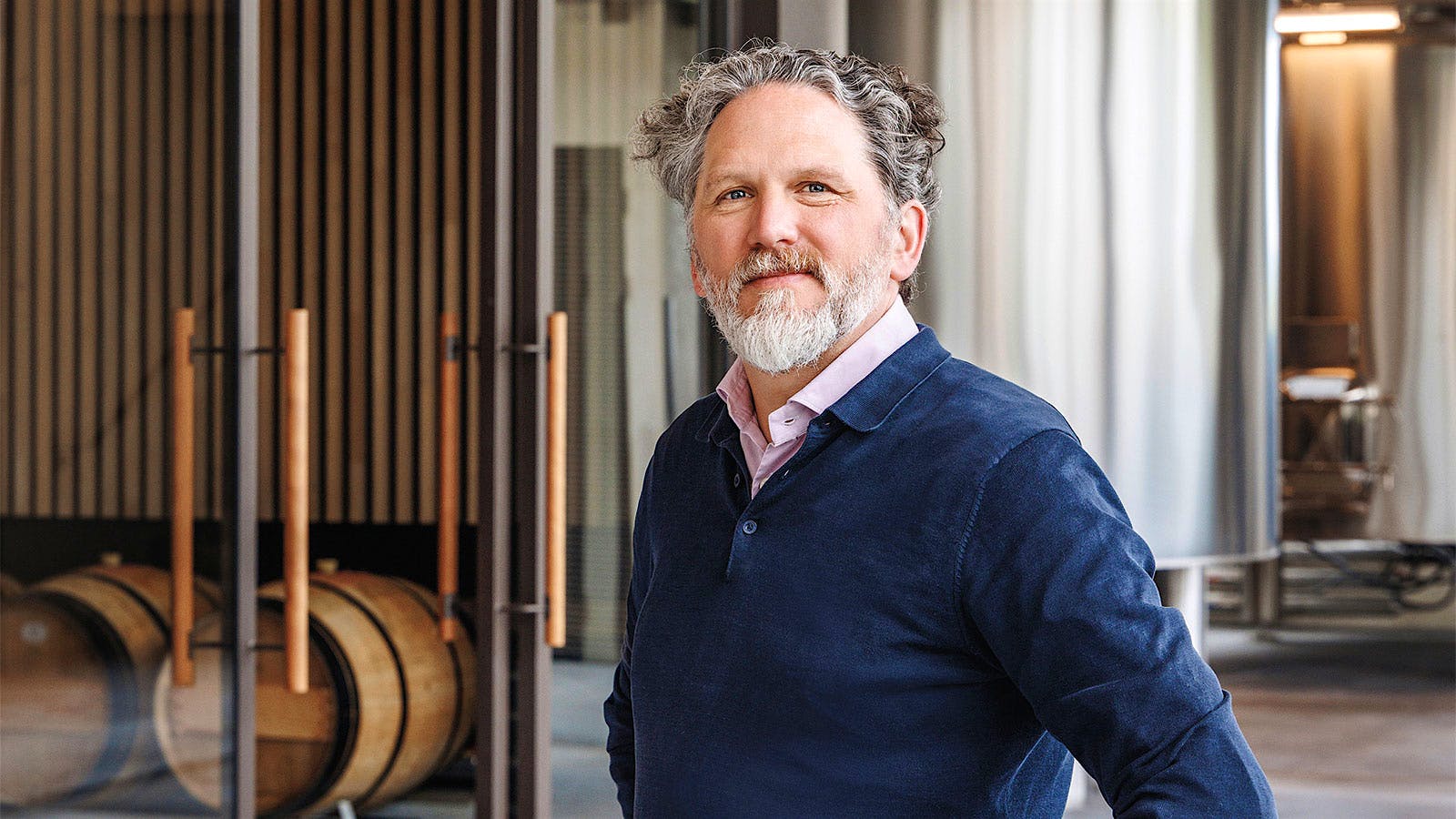 Axel Heinz stands in front of Château Lascombes’ tasting room in Bordeaux, France