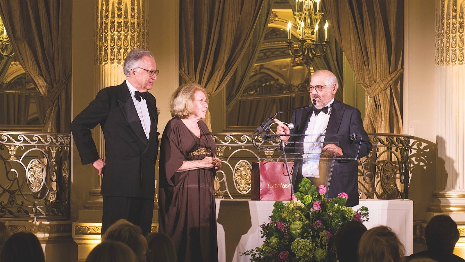 Michael Batterberry, Ariane Batterberry and Marvin R. Shanken at the 20th anniversary celebration for Food Arts magazine in New York City.