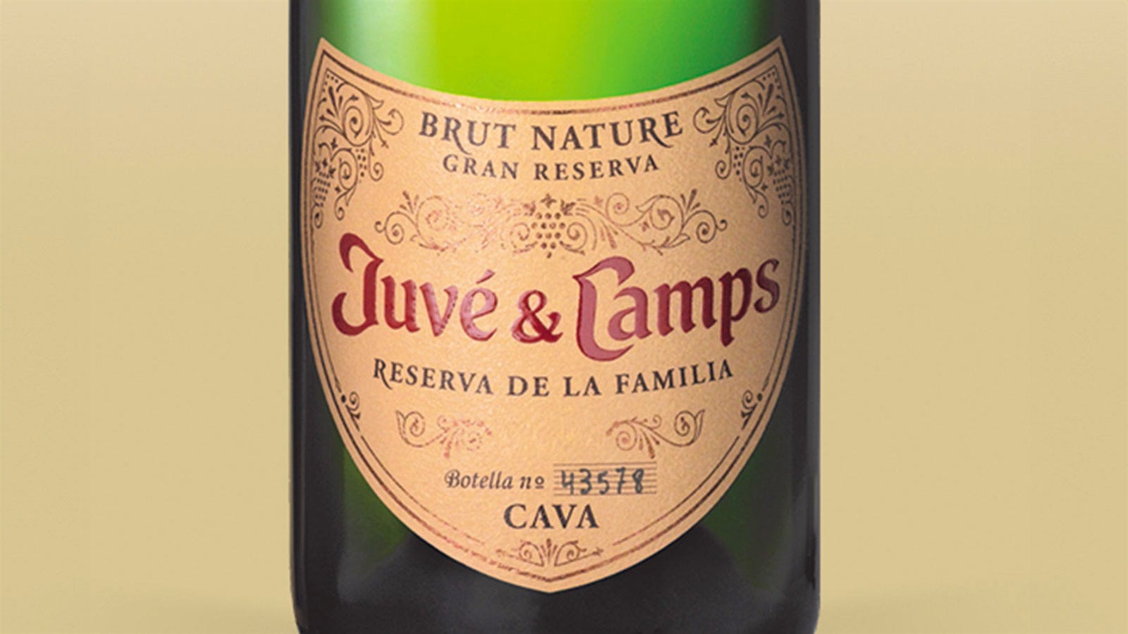 A bottle of Juvé y Camps Brut Nature Cava Reserva de la Familia Gran Reserva 2019