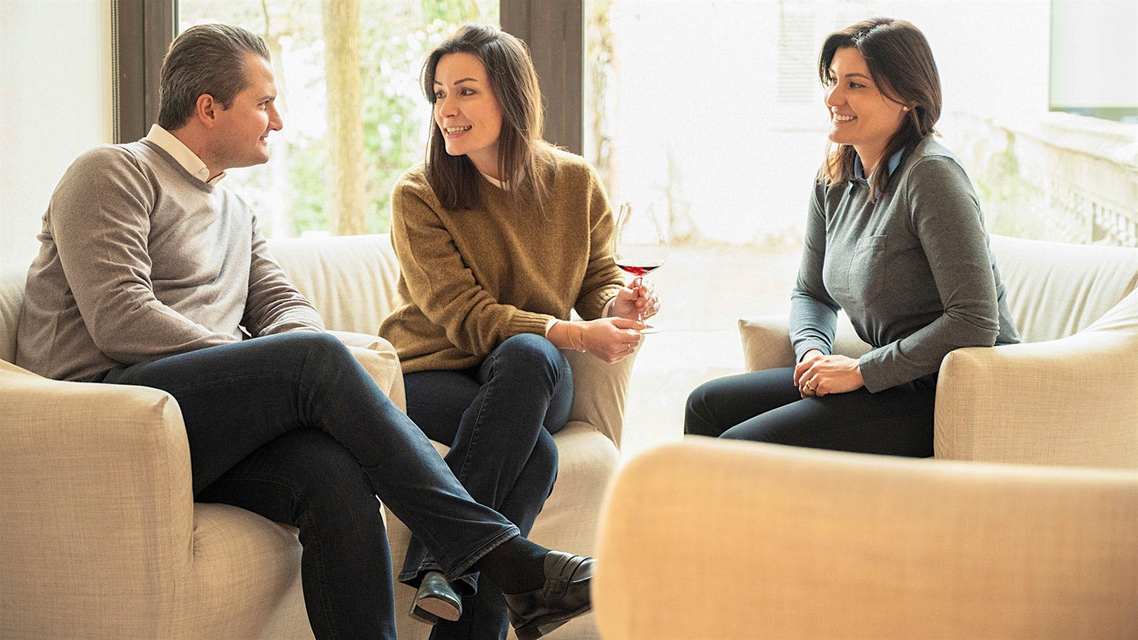 From left: Giovanni Gaja, Rossana Gaja and Gaia Gaja at Gaja winery in Barbaresco, Piedmont