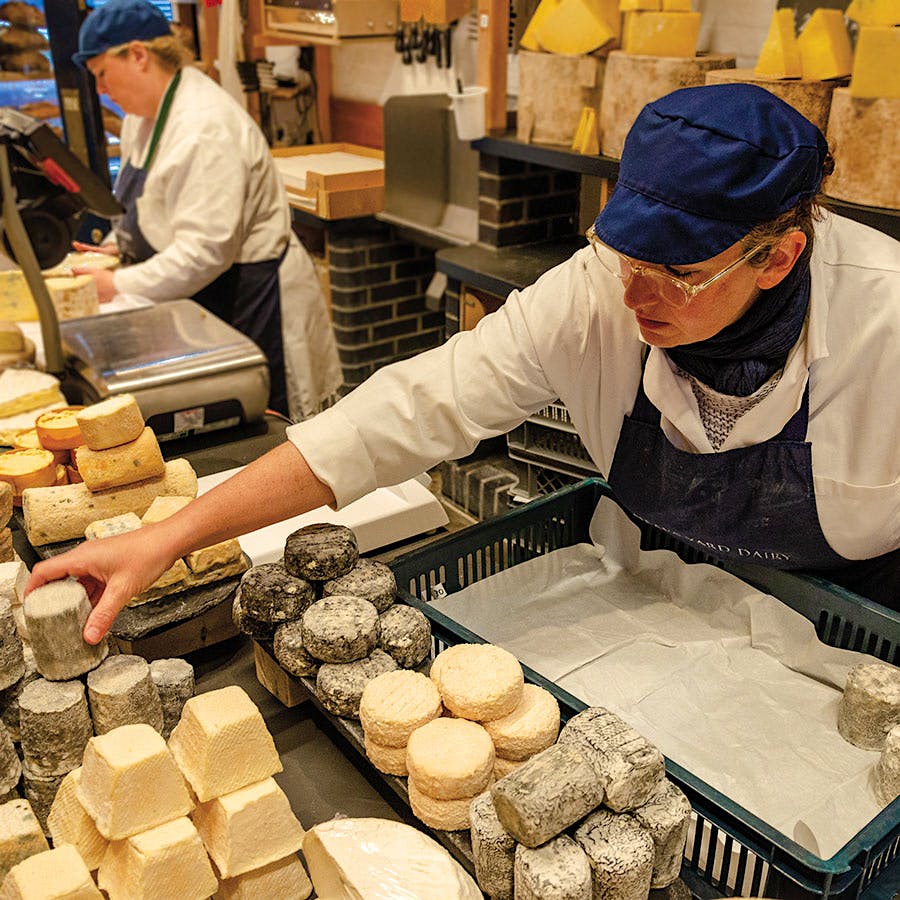 Neal’s Yard Dairy has been selling specialty British and Irish cheeses from its shop in Covent Garden since 1979. The brand now has four additional shops in London.