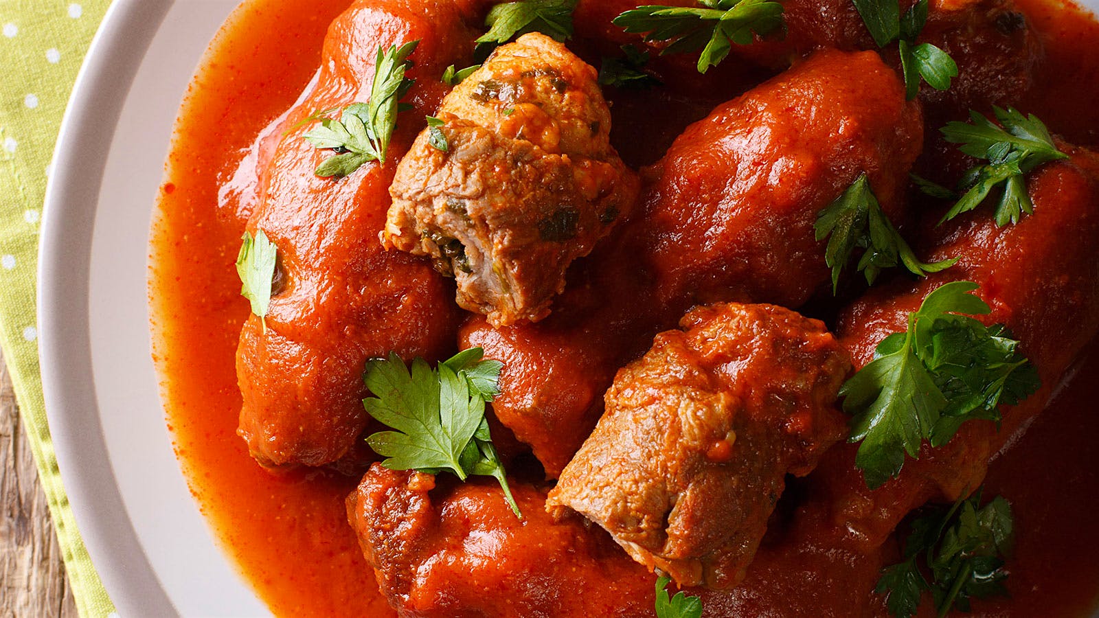 A dish of Braciole Pugliesi