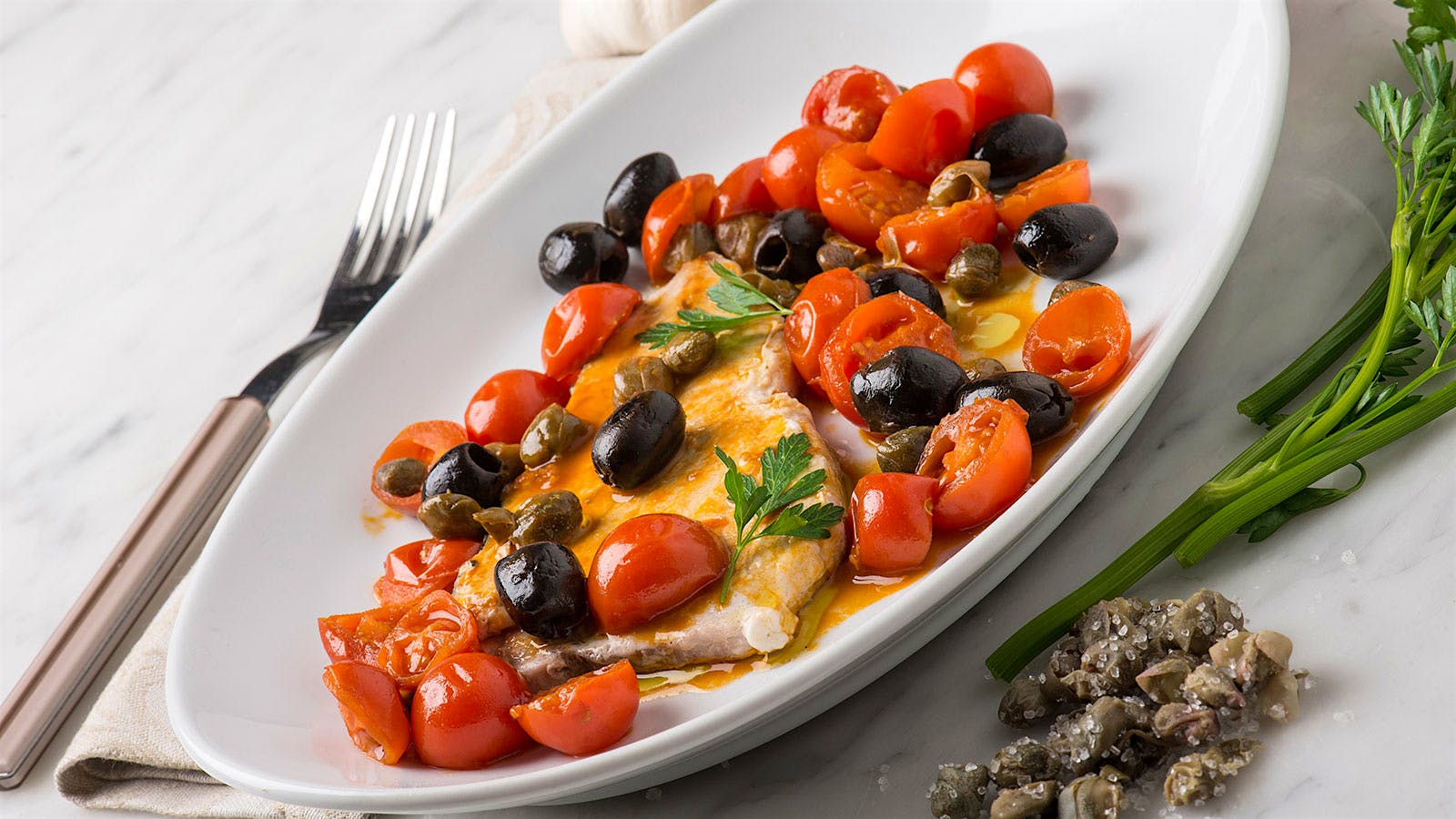 A plate of pesce spada alla Siciliana