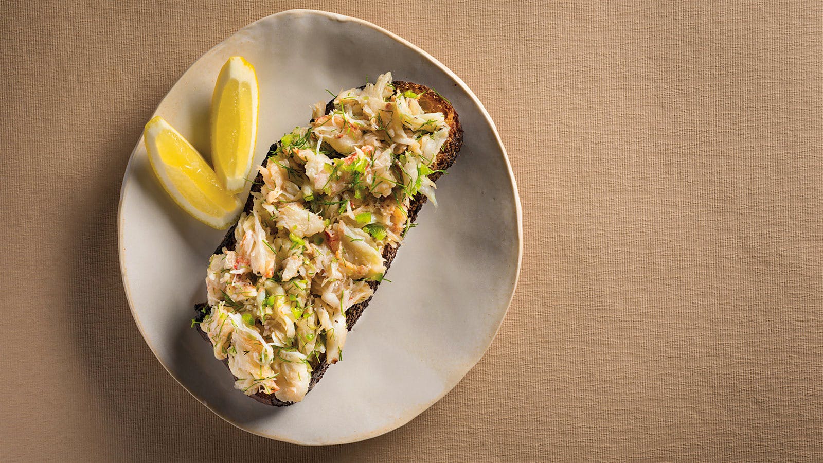 Crab crostini with garlic aioli