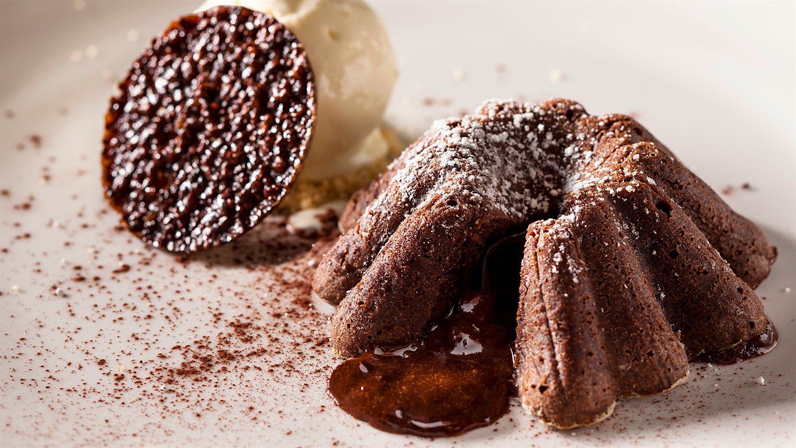 Warm soft chocolate cake